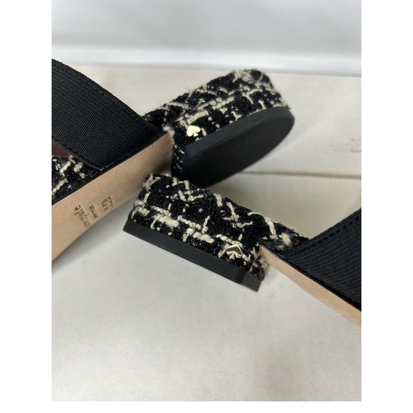 Kate Spade Marielle Tweed Slip on Pointed Mules Black/Cream NWT Size 5.5 - Picture 3 of 3